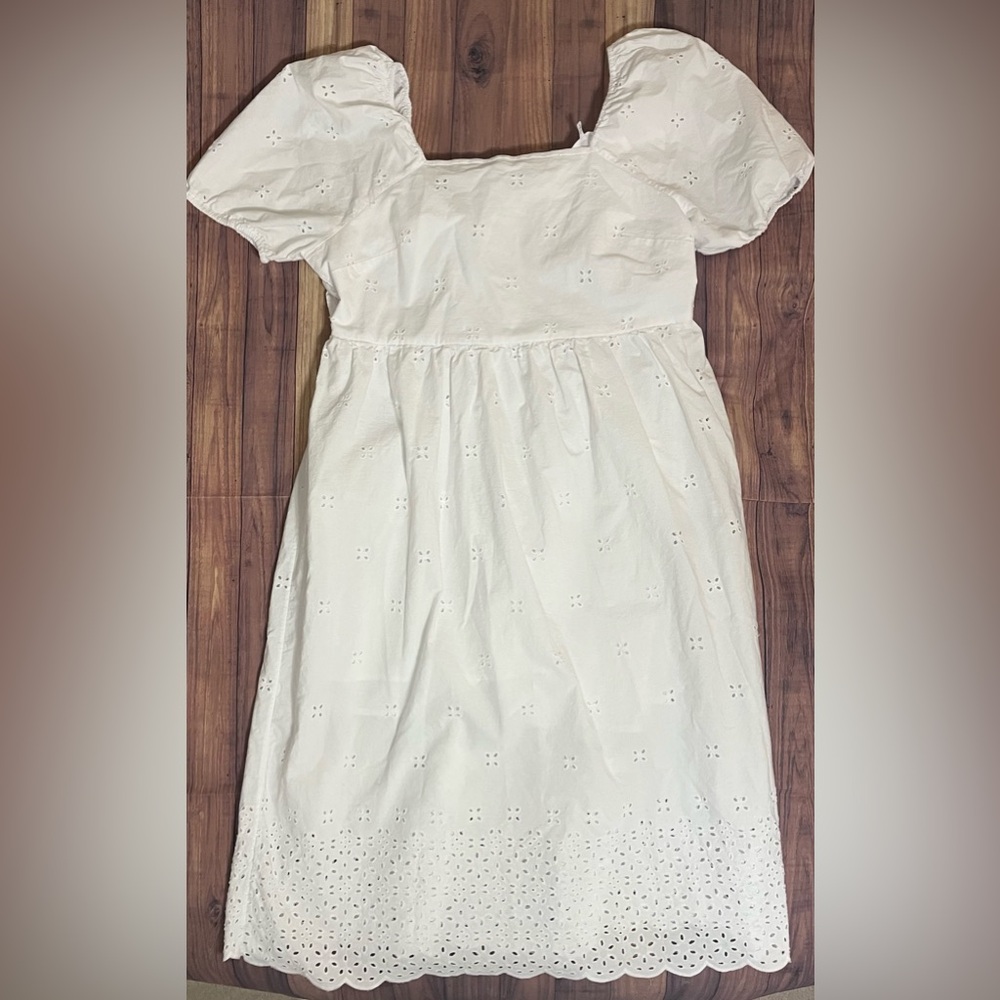 Time and Tru White Eyelet Midi Dress